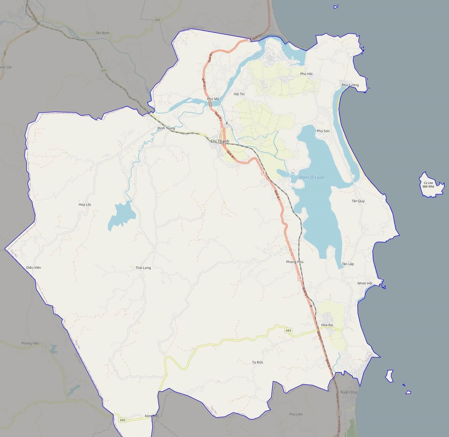 Bản đồ giao thông huyện Tuy An