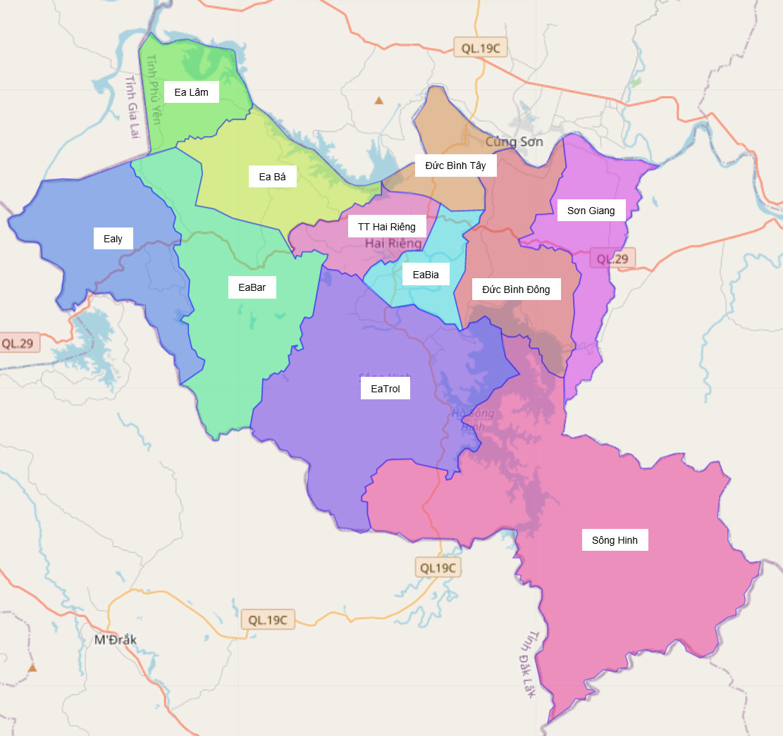 Bản đồ Huyện Sông Hinh, Phú Yên | Meey Map
