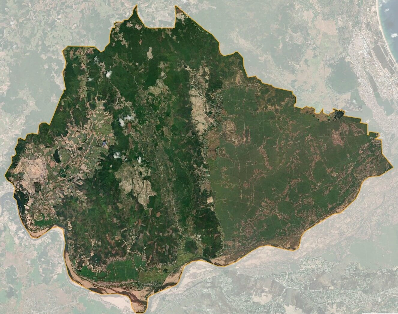 Bản đồ vệ tinh huyện Phú Hòa