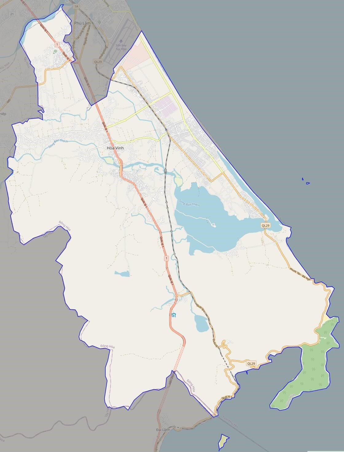 Bản đồ giao thông thị xã Đông Hòa