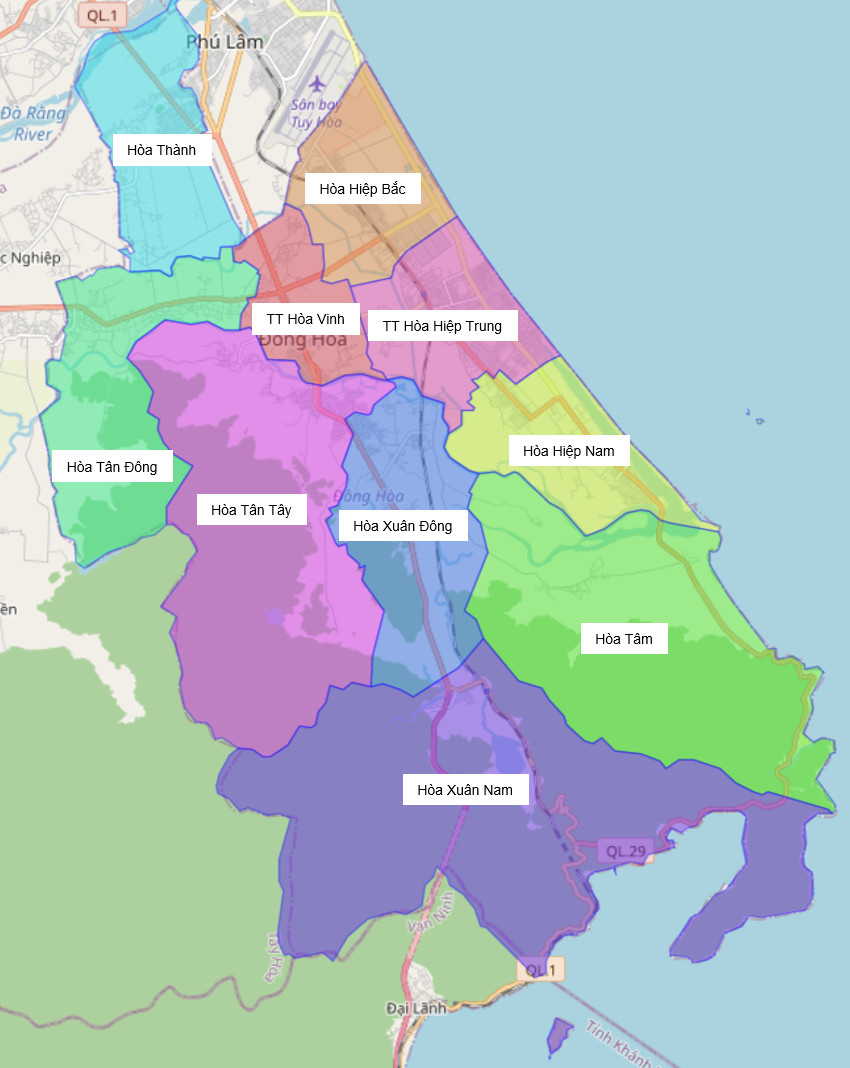 Bản đồ Thị Xã Đông Hòa, Phú Yên | Meey Map