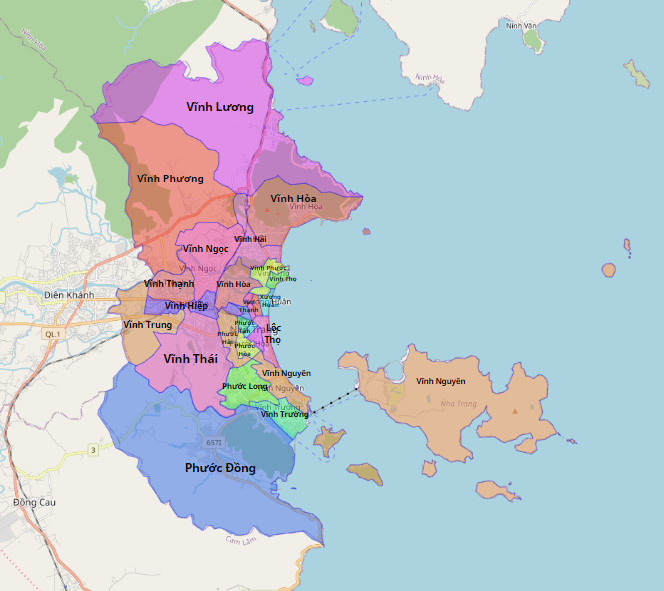 Bản đồ hành chính TP Nha Trang
