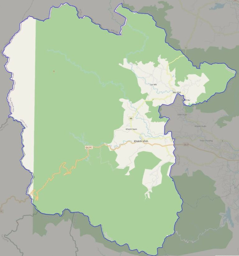 Bản đồ giao thông huyện Khánh Vĩnh