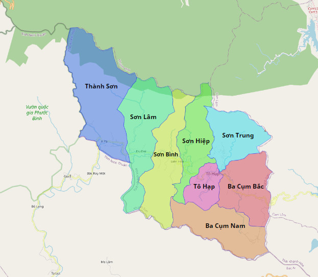 Bản đồ hành chính huyện Khánh Sơn