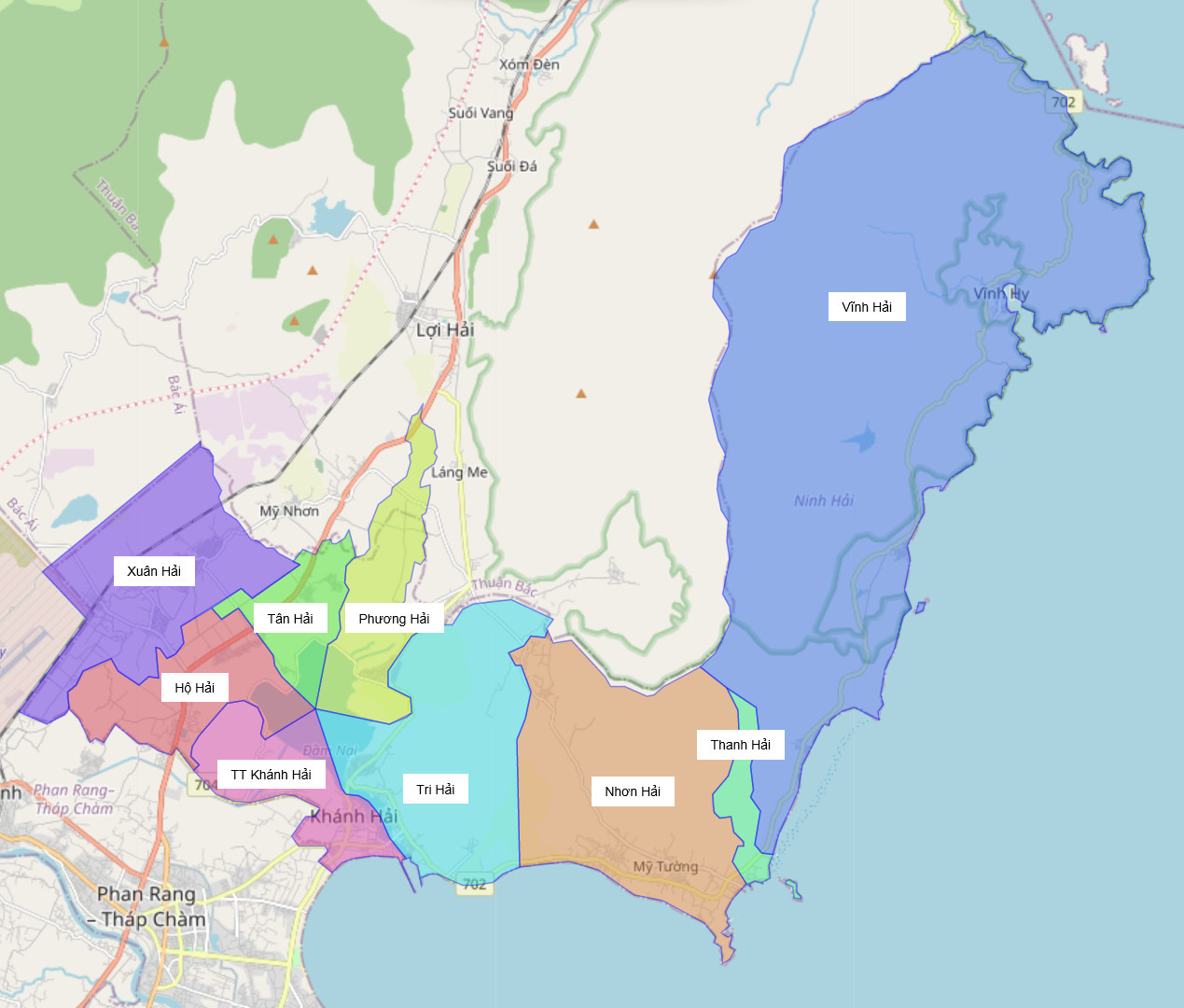 Bản đồ hành chính huyện Ninh Hải