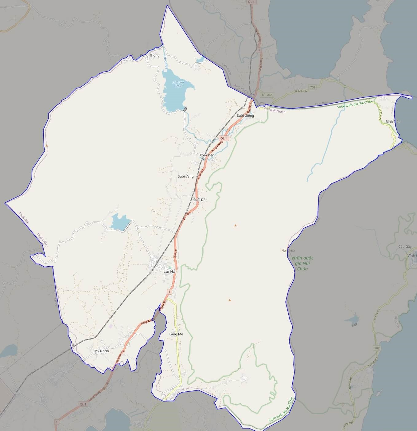 Bản đồ giao thông huyện Thuận Bắc
