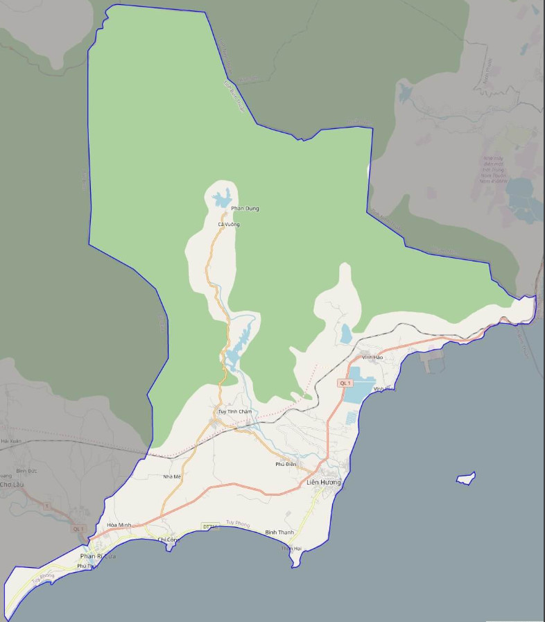 Bản đồ giao thông huyện Tuy Phong