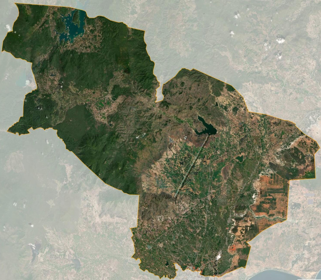 Bản đồ vệ tinh huyện Hàm Thuận Bắc