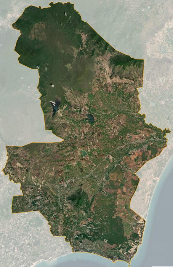 Bản đồ vệ tinh huyện Hàm Thuận Nam