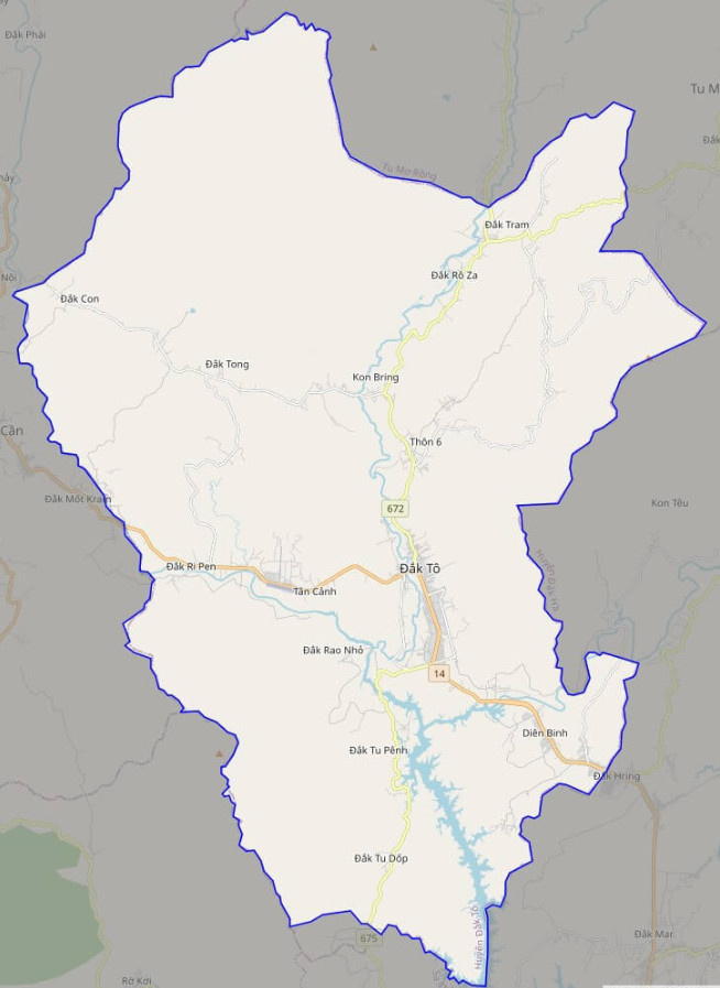 Bản đồ giao thông huyện Đăk Tô