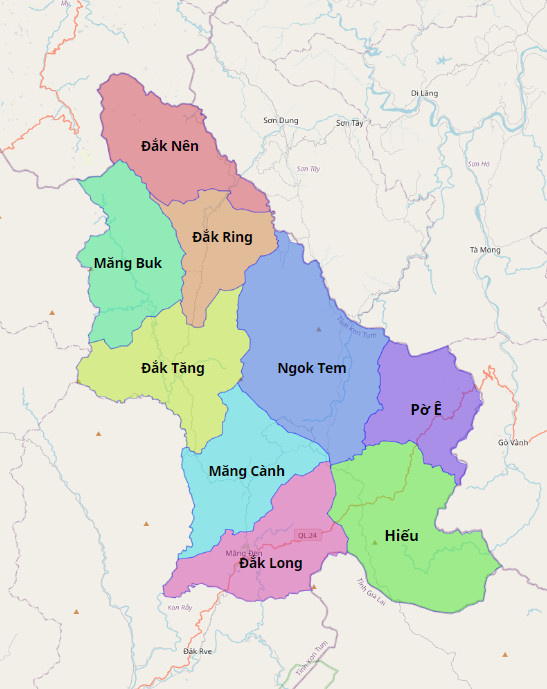 Bản đồ hành chính huyện Kon Plông