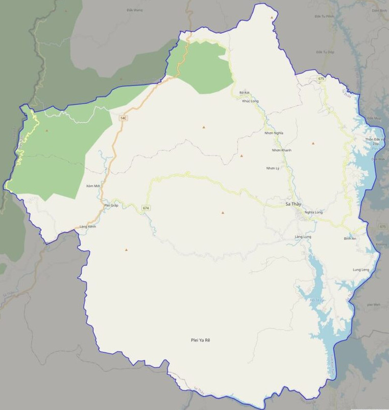 Bản đồ giao thông huyện Sa Thầy