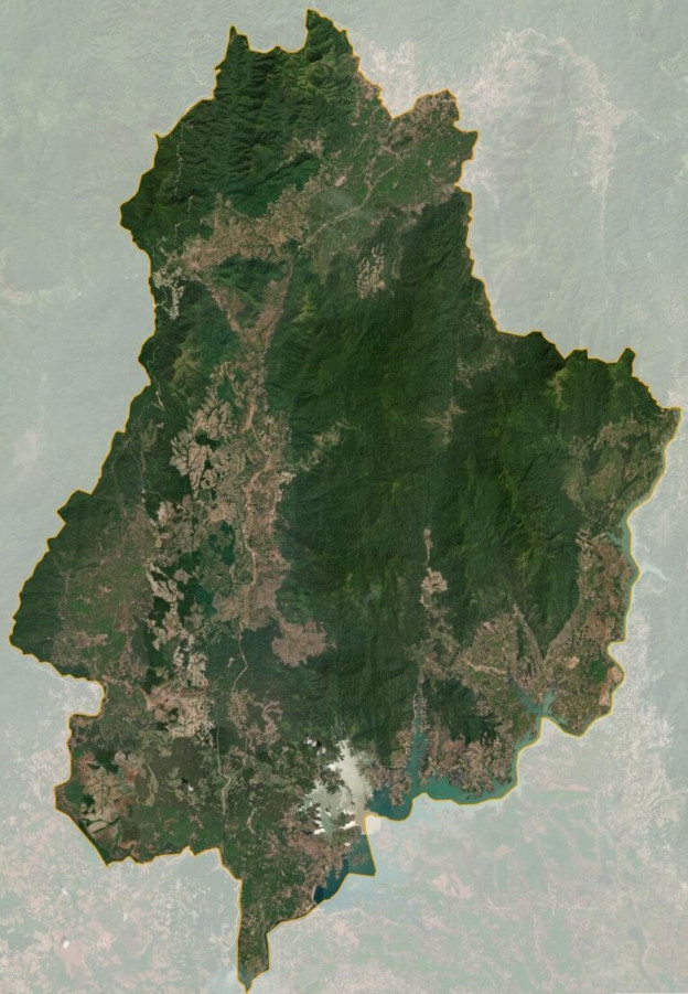Bản đồ vệ tinh Ia H' Drai . huyện