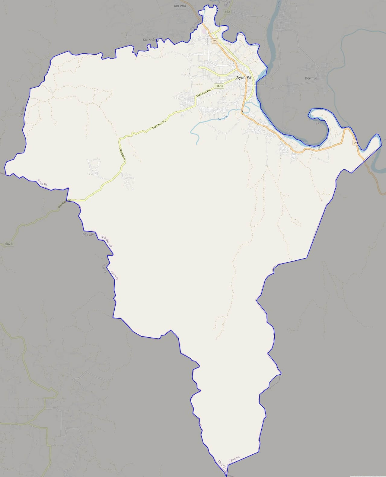 Bản đồ giao thông Thị xã Ayun
