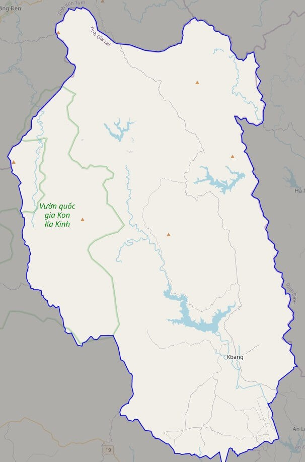 Bản đồ giao thông của KBang . huyện