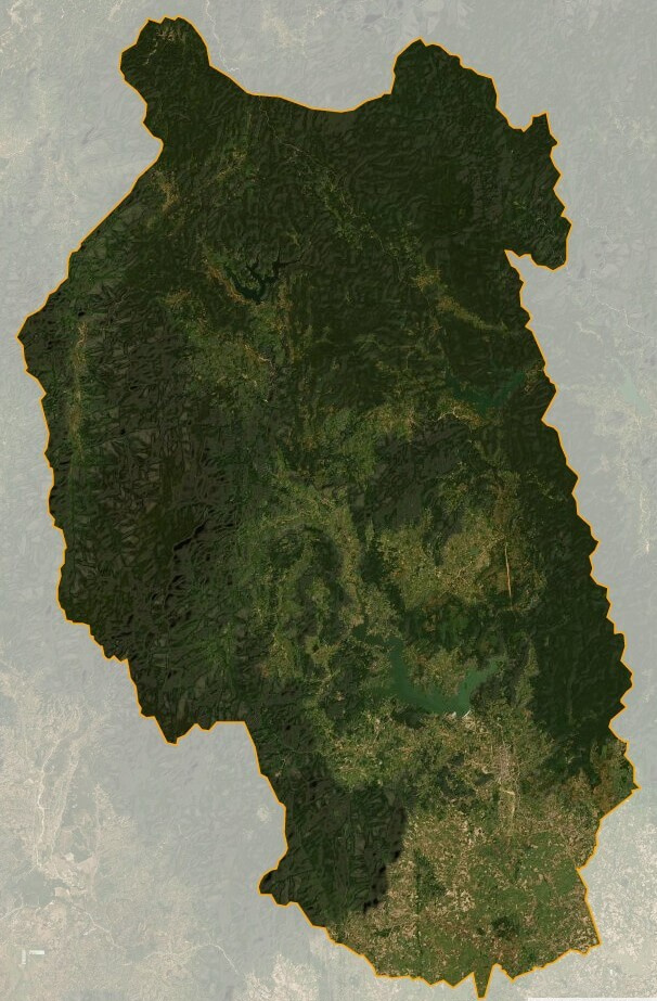 Bản đồ vệ tinh của KBang . huyện
