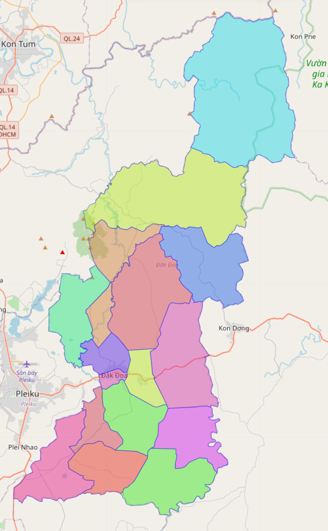 Bản đồ hành chính huyện Đak Đoa