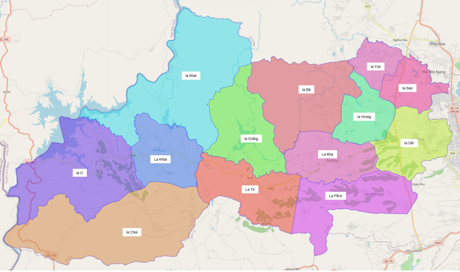 Bản đồ hành chính huyện Ia Grai