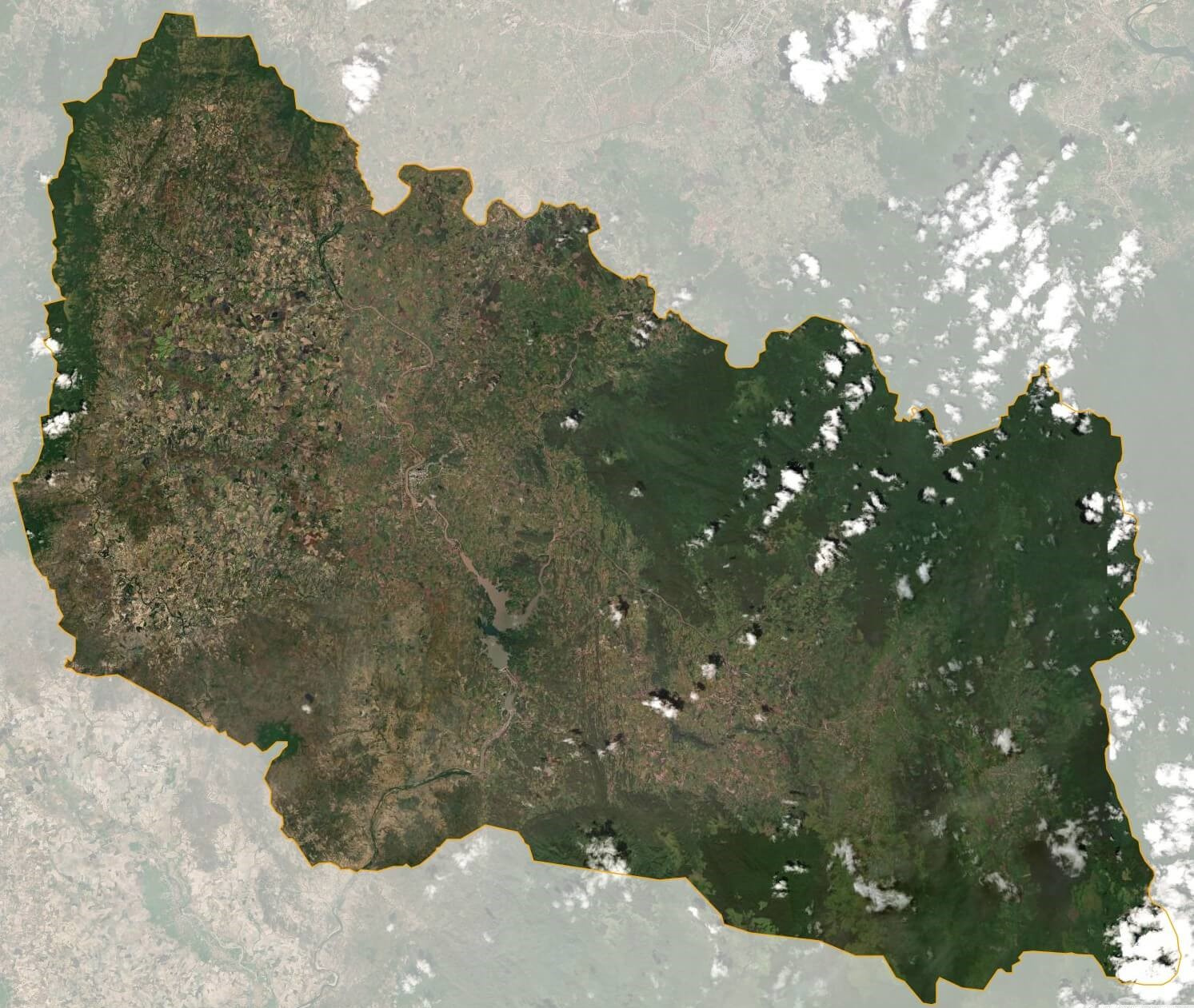 Bản đồ vệ tinh của Kông Chro . huyện