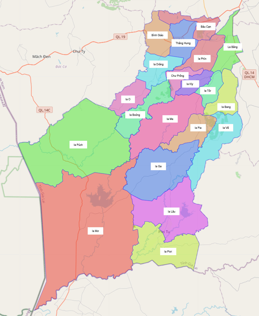Bản đồ hành chính huyện Chư Prông