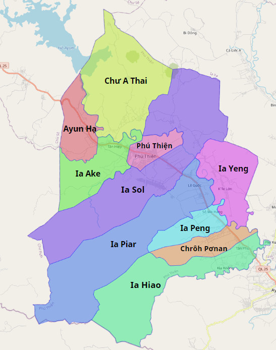 Bản đồ hành chính huyện Phú Thiện