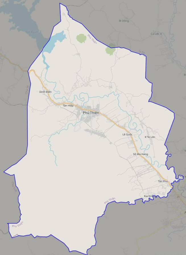 Bản đồ giao thông huyện Phú Thiện