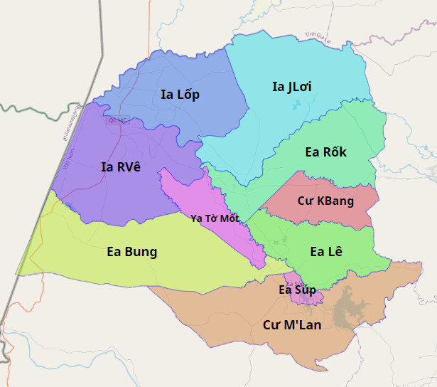 Bản đồ hành chính huyện Ea Súp