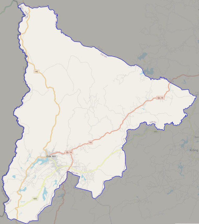 Bản đồ giao thông Đắk Mil . huyện