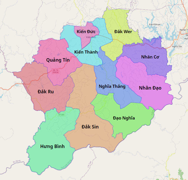 Bản đồ hành chính huyện Đắk R'Lấp