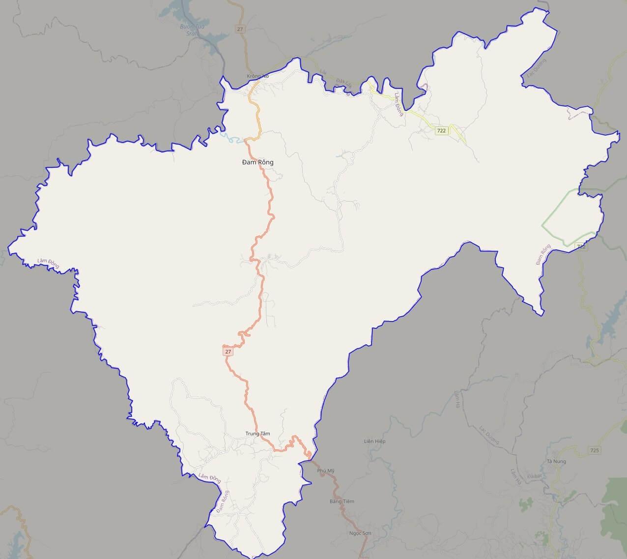 Bản đồ giao thông huyện Đam Rông