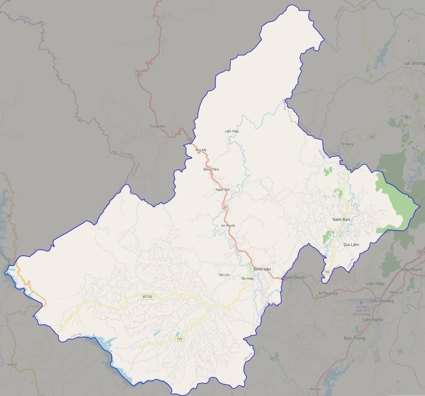 Bản đồ giao thông huyện lâm hà