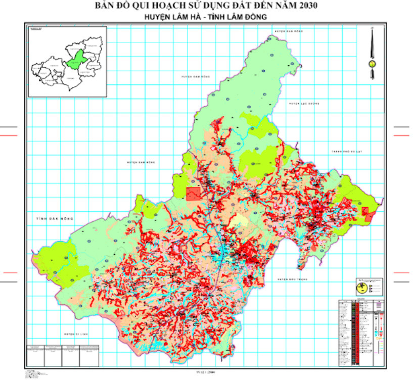 Bản đồ quy hoạch huyện Lâm Hà