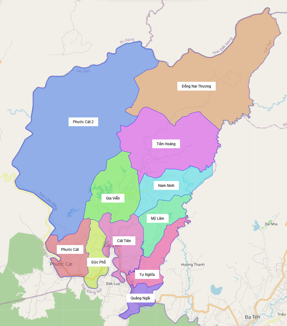 Bản đồ Huyện Cát Tiên, Lâm Đồng | Meey Map
