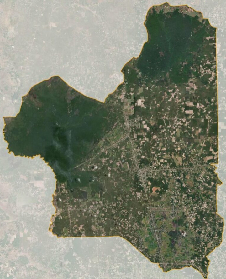 Bản đồ vệ tinh huyện Tân Biên
