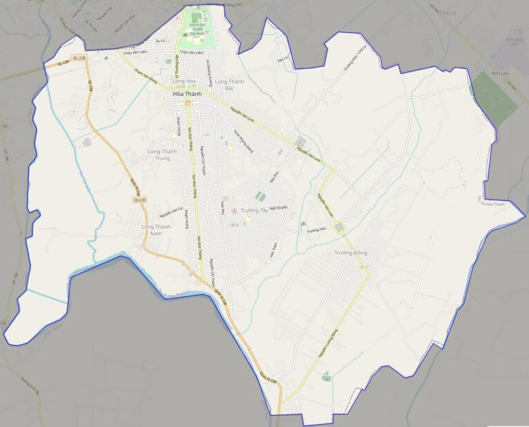 Bản đồ giao thông Thị trấn Hòa Thành