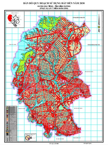 bản đồ quy hoạch huyện Dầu Tiếng
