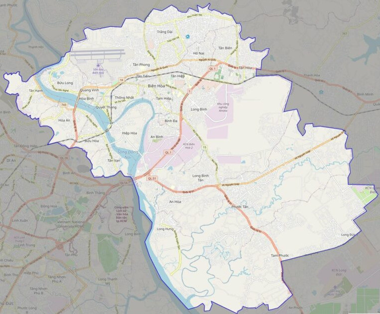 Bản đồ giao thông Thành phố Biên Hòa