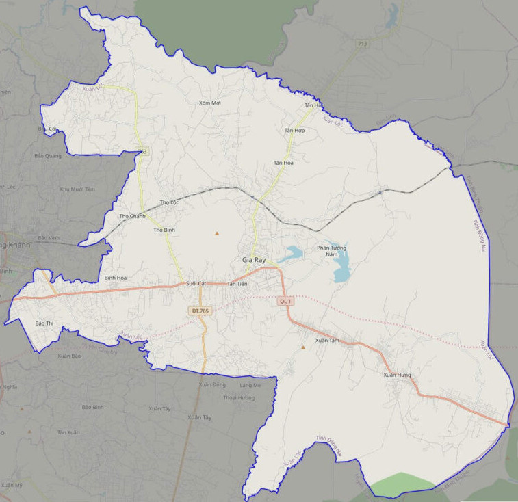 Bản đồ giao thông huyện Xuân Lộc