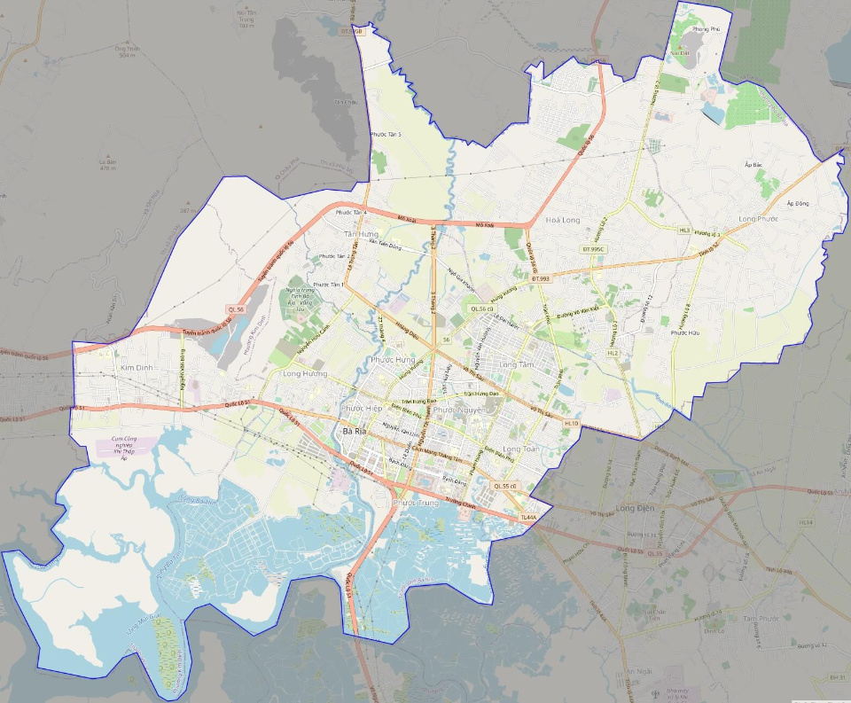 Bản đồ giao thông thành phố Bà Rịa