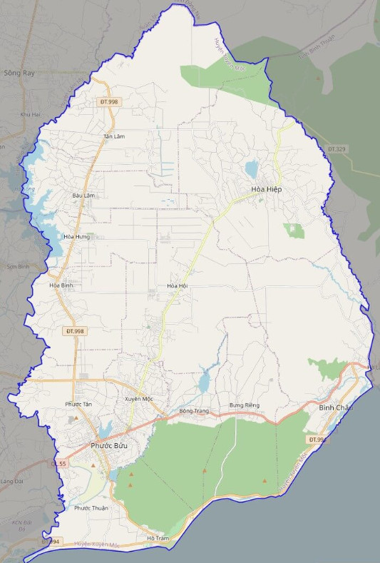 Bản đồ giao thông huyện xuyên mộc
