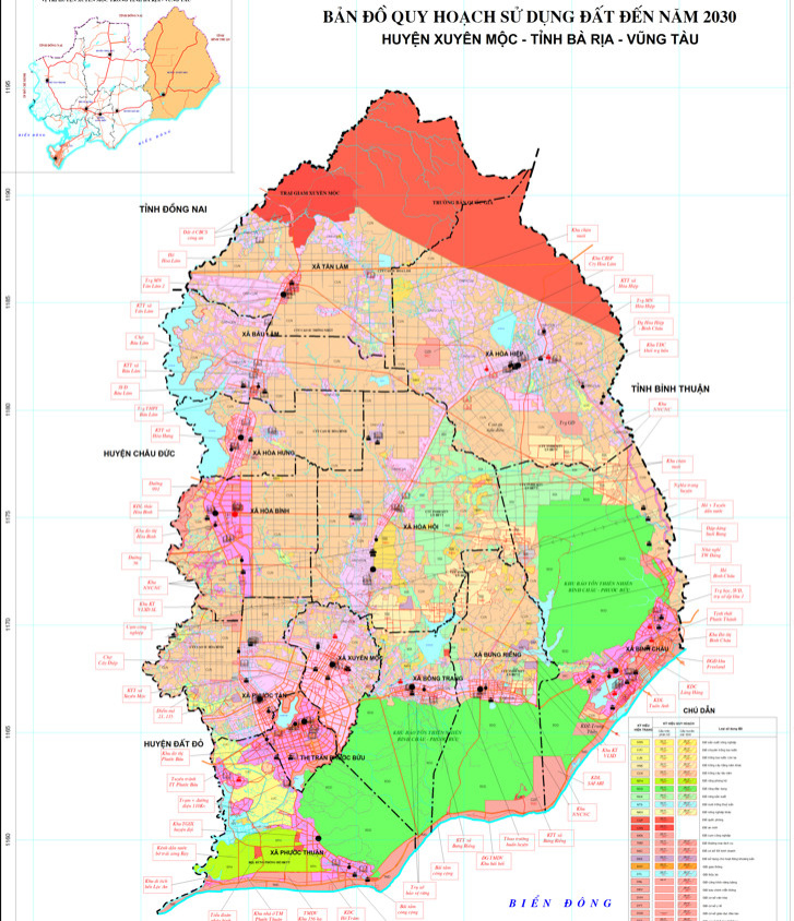 Bản đồ quy hoạch huyện Xuyên Mộc