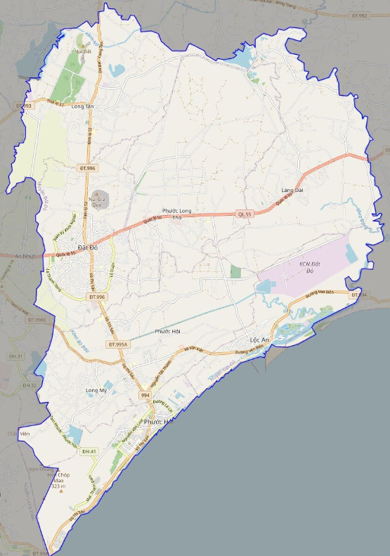 Bản đồ giao thông huyện Đất Đỏ