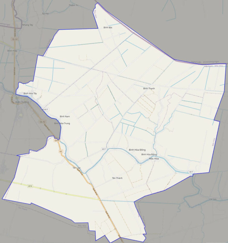 Bản đồ giao thông huyện mộc hóa