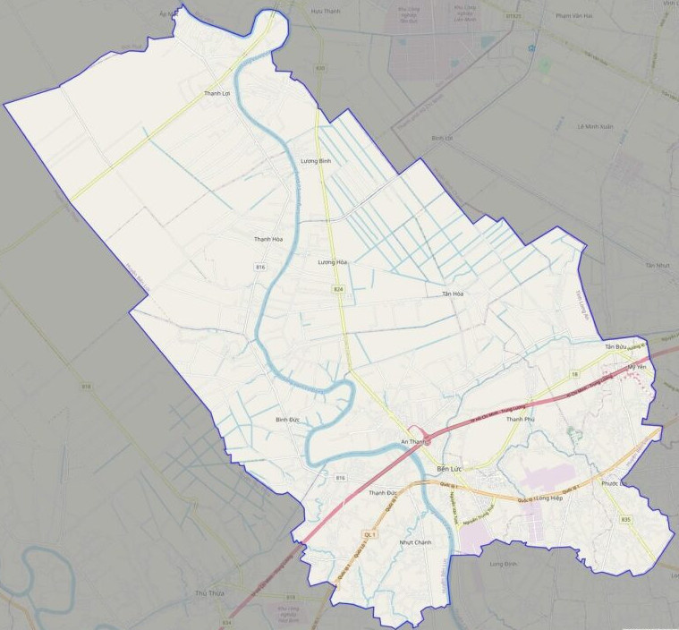 Bản đồ giao thông huyện Bến Lức