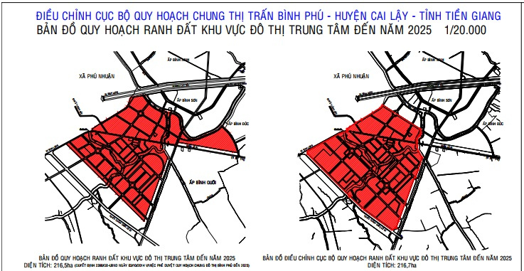 Bản đồ quy hoạch khu đô thị Bình Phú huyện Cai Lậy