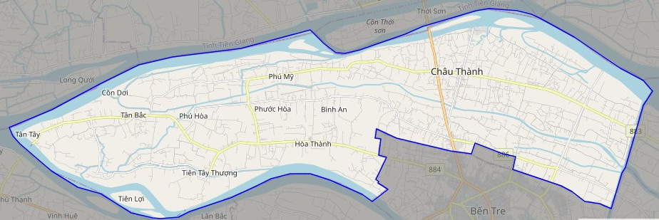 Bản đồ giao thông huyện Châu Thành