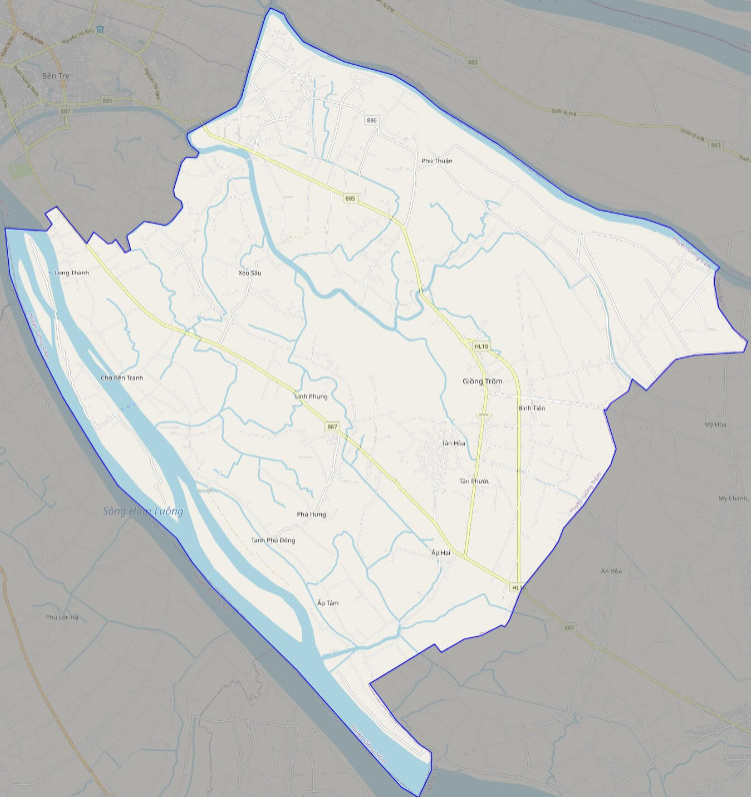 Bản đồ giao thông huyện Giồng Trôm