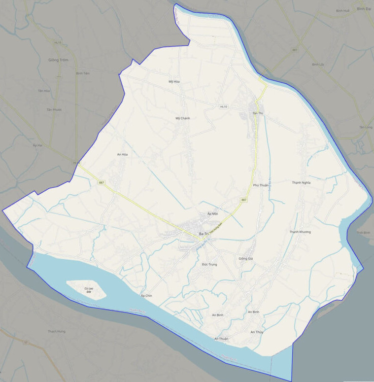 Bản đồ giao thông huyện Ba Tri 