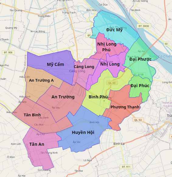 Bản đồ hành chính huyện Càng Long