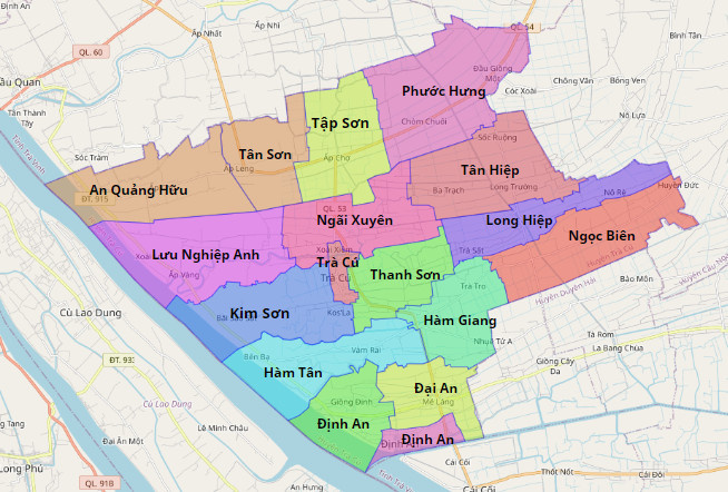 Bản đồ hành chính huyện Trà Cú